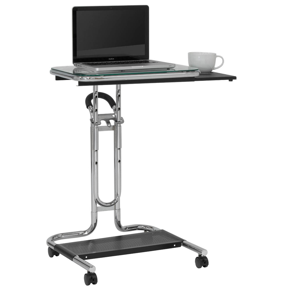 Laptop Cart Modern - Chrome/Clear Glass - 51201