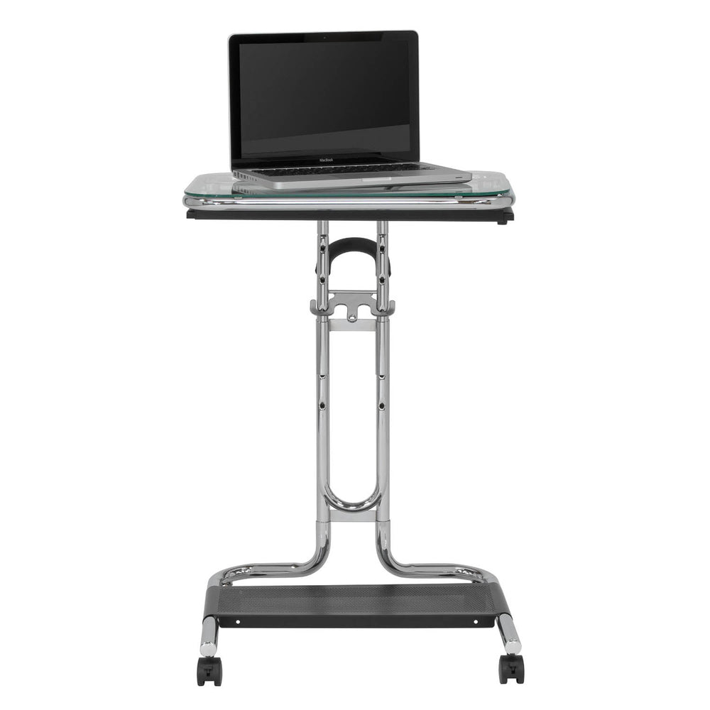 Laptop Cart Modern - Chrome/Clear Glass - 51201