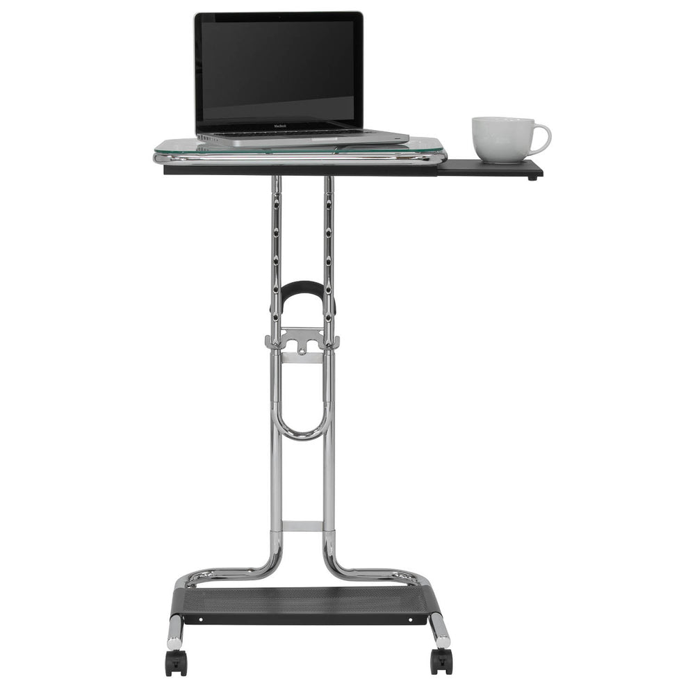 Laptop Cart Modern - Chrome/Clear Glass - 51201