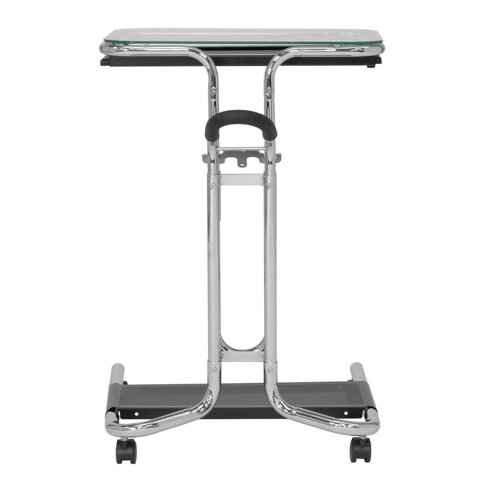 Laptop Cart Modern - Chrome/Clear Glass - 51201