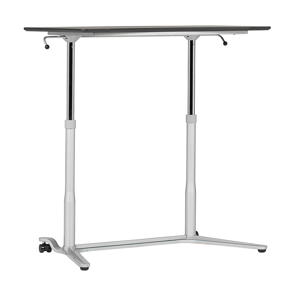 Sierra Height Adjustable Table Sit-to-Stand Desk with Wheels - Silver/Black
