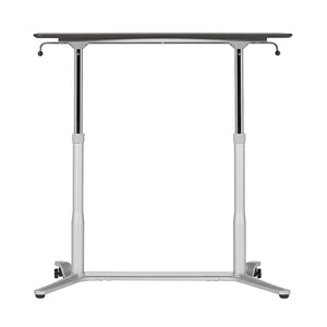 Sierra Height Adjustable Table Sit-to-Stand Desk with Wheels - Silver/Black