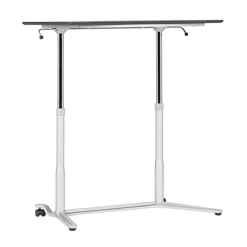 Sierra Height Adjustable Table Sit-to-Stand Desk with Wheels - Silver/Black