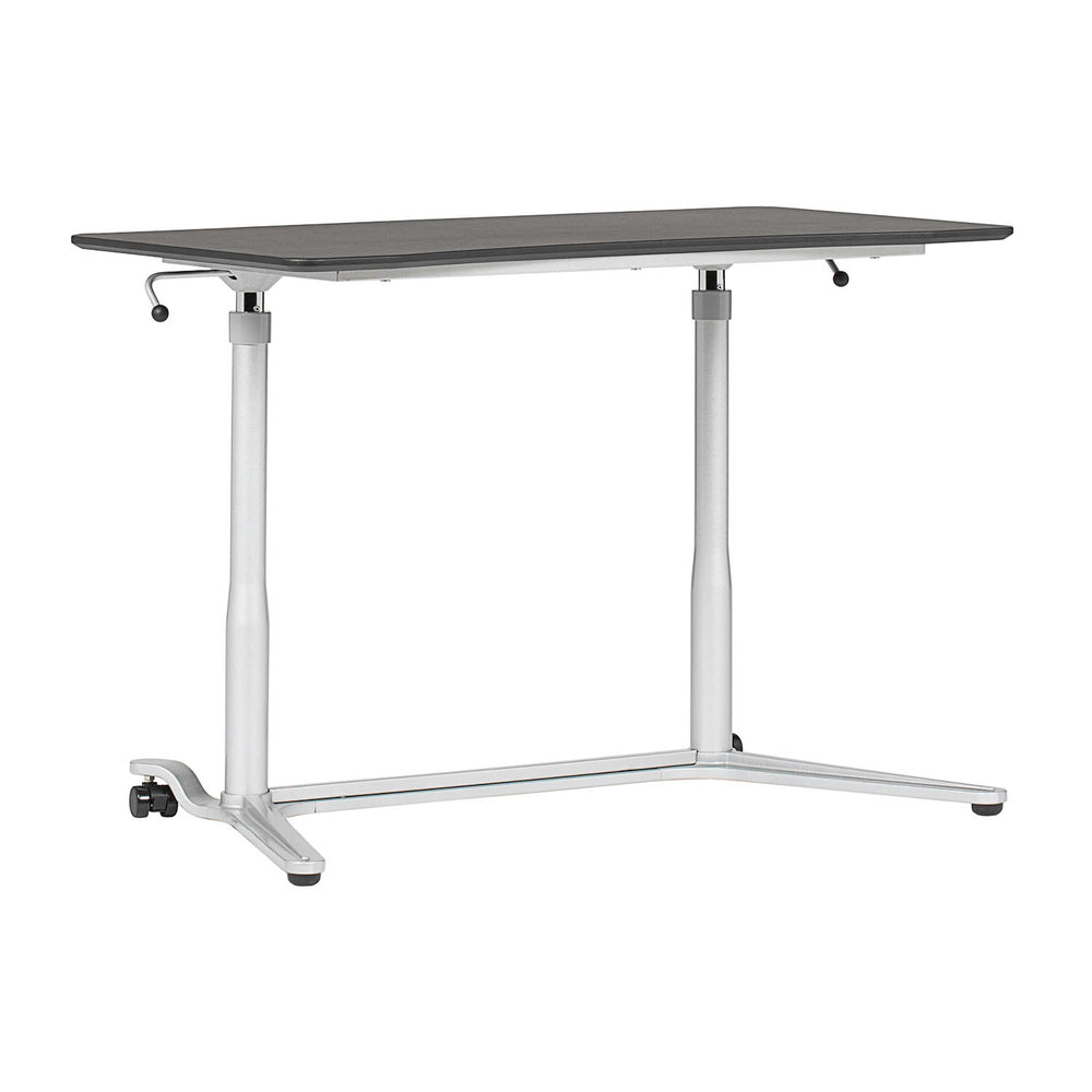 Sierra Height Adjustable Table Sit-to-Stand Desk with Wheels - Silver/Black