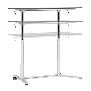 Sierra Height Adjustable Table Sit-to-Stand Desk with Wheels - Silver/Black