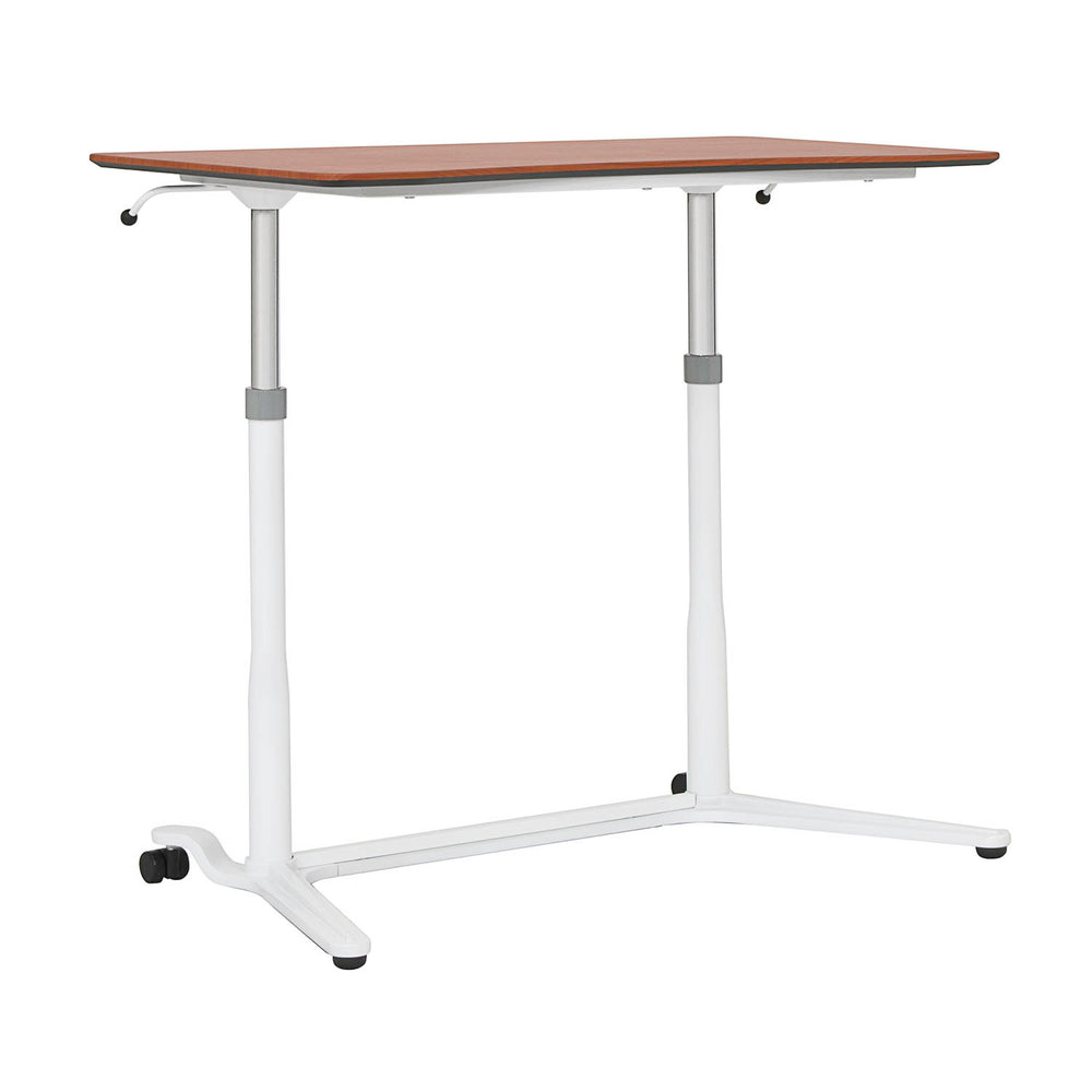Sierra Height Adjustable Table Sit-to-Stand Desk with Wheels - White/Cherry - 51231