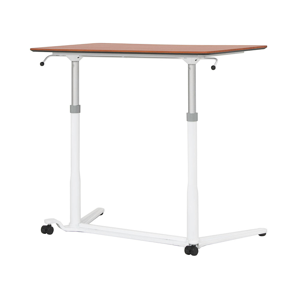 Sierra Height Adjustable Table Sit-to-Stand Desk with Wheels - White/Cherry - 51231