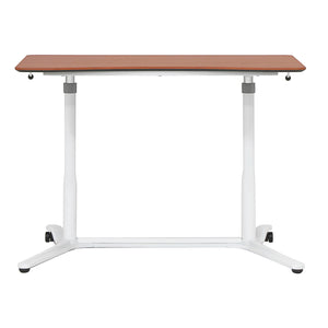 Sierra Height Adjustable Table Sit-to-Stand Desk with Wheels - White/Cherry