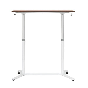 Sierra Height Adjustable Table Sit-to-Stand Desk with Wheels - White/Cherry