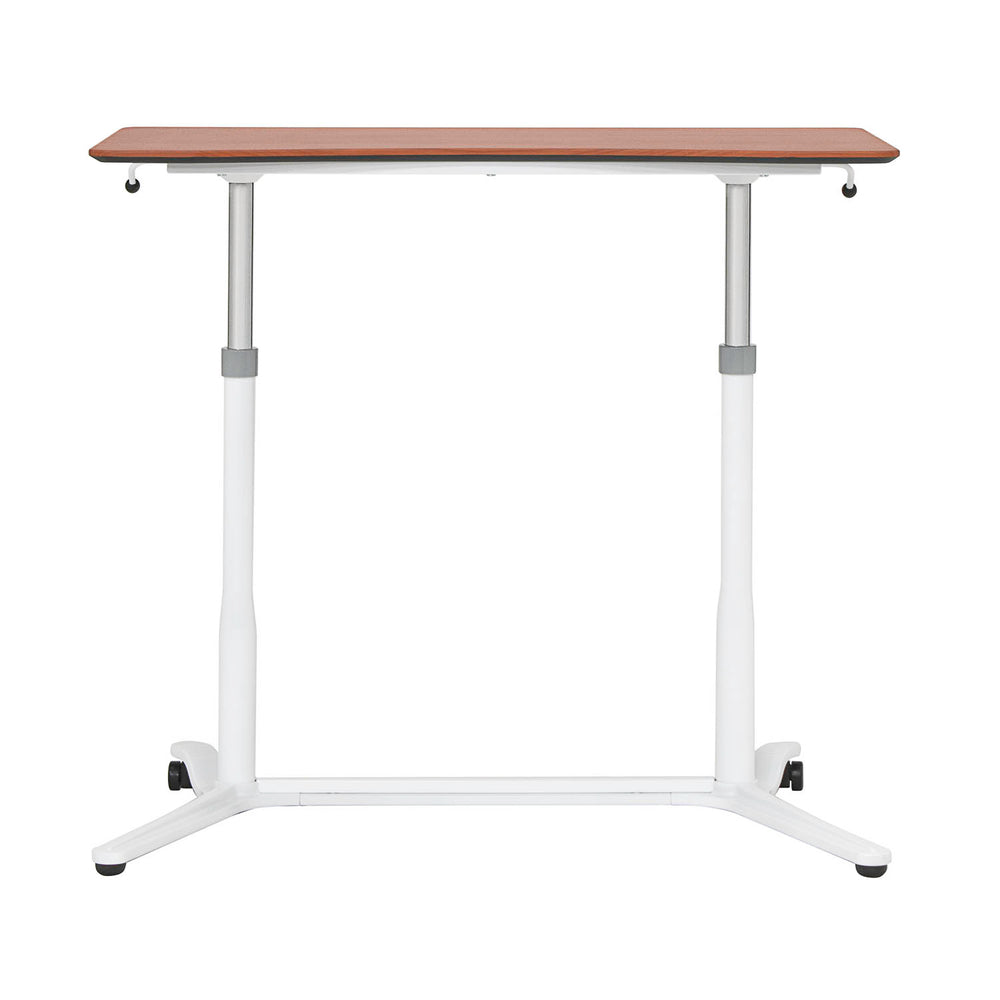 Sierra Height Adjustable Table Sit-to-Stand Desk with Wheels - White/Cherry