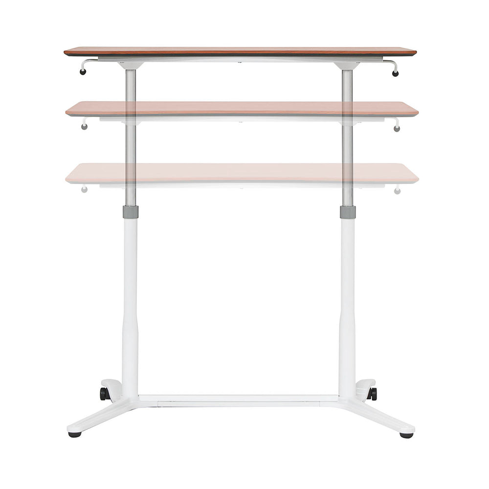 Sierra Height Adjustable Table Sit-to-Stand Desk with Wheels - White/Cherry - 51231