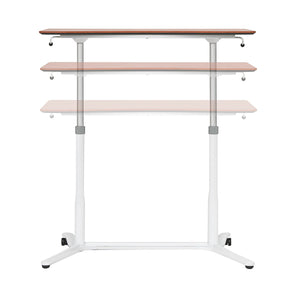 Sierra Height Adjustable Table Sit-to-Stand Desk with Wheels - White/Cherry - 51231