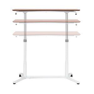 Sierra Height Adjustable Table Sit-to-Stand Desk with Wheels - White/Cherry