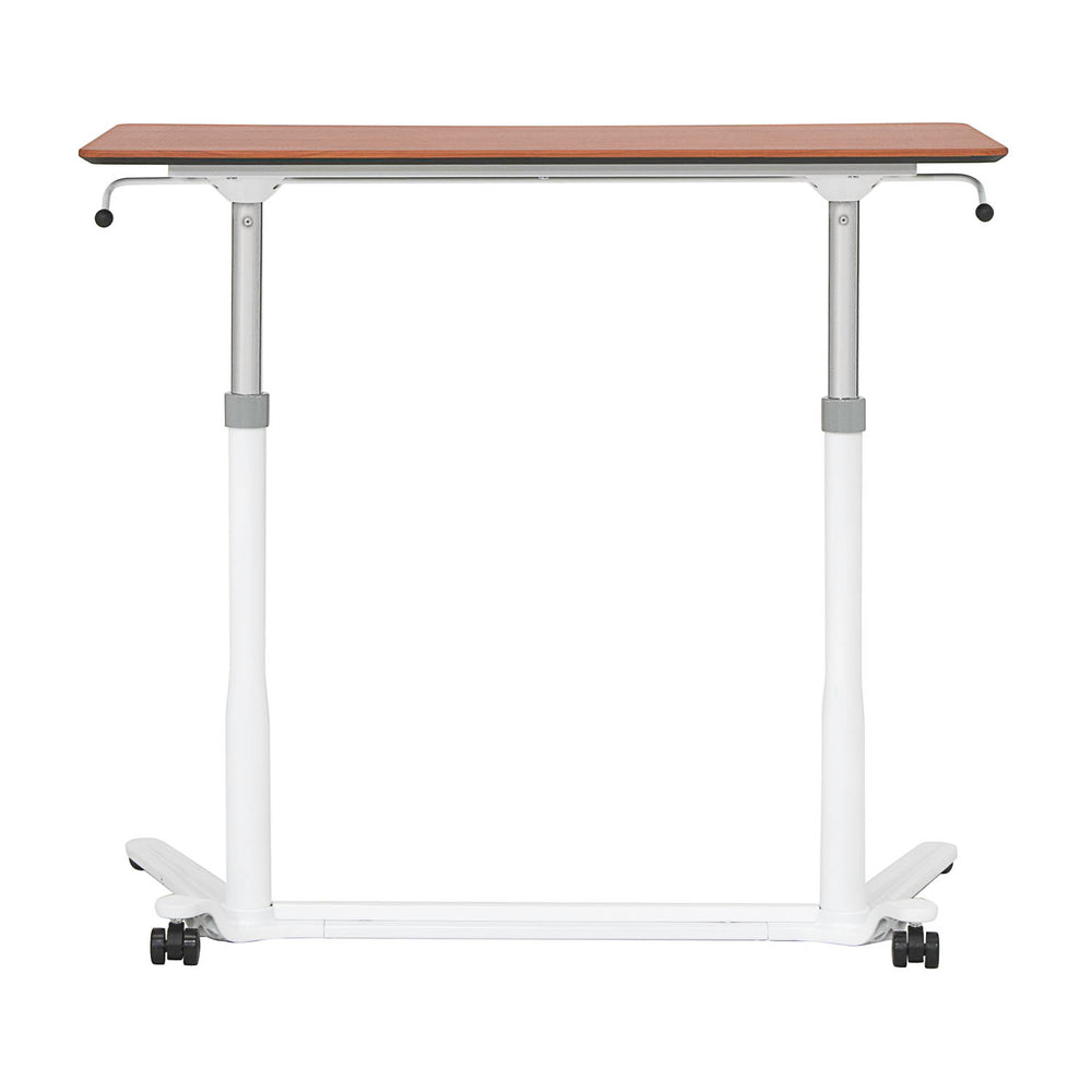 Sierra Height Adjustable Table Sit-to-Stand Desk with Wheels - White/Cherry