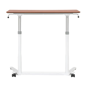 Sierra Height Adjustable Table Sit-to-Stand Desk with Wheels - White/Cherry - 51231