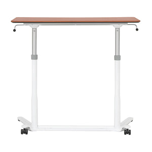 Sierra Height Adjustable Table Sit-to-Stand Desk with Wheels - White/Cherry